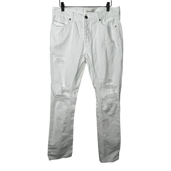 Sun + Stone White Jeans Men’s 31 Distressed Straight Leg Button Fly - Picture 1 of 14